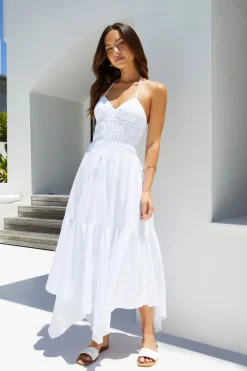 Vacation Dresses|Brunch Dresses>Hello Molly Serendipity Maxi Dress White