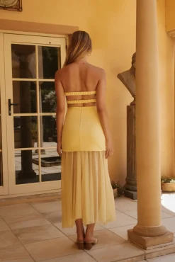Wedding Guest Dresses|Formal Dresses>Hello Molly Serene Sands Strapless Maxi Dress Yellow