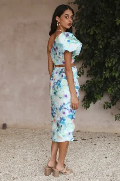 Skirts|Skirt And Top Sets>Hello Molly Serenity Midi Skirt Blue