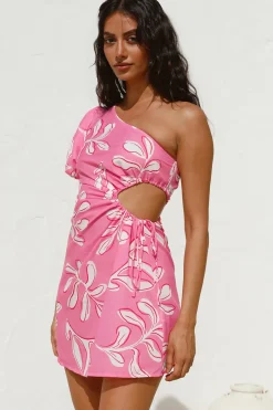 Vacation Dresses|Spring Break Dresses>Hello Molly Settle In Mini Dress Pink