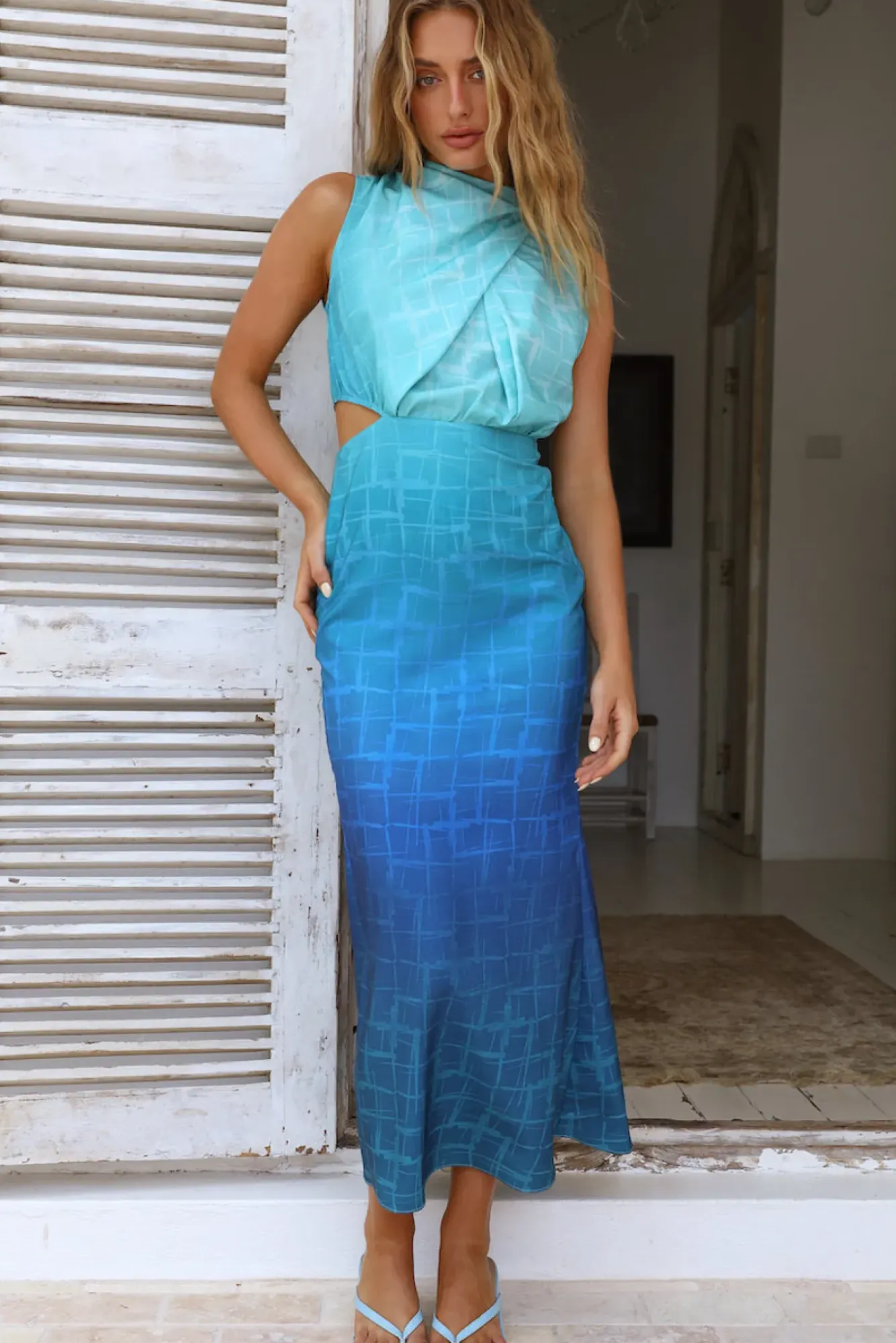Maxi Dresses>Hello Molly Seventeen Again Maxi Dress Blue