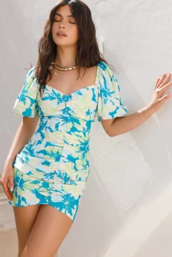 Spring Break Dresses|Brunch Dresses>Seven Wonders Ashlyn Dress Teal Floral