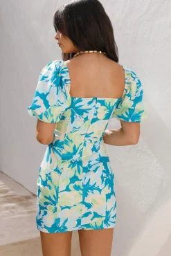 Spring Break Dresses|Brunch Dresses>Seven Wonders Ashlyn Dress Teal Floral