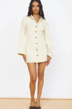 Date Night Dresses|Linen Dresses>Seven Wonders Bonny Mini Dress Sand