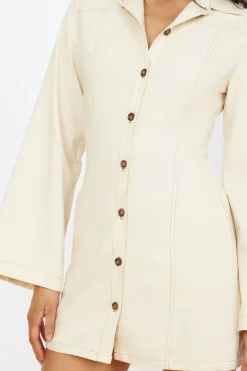 Date Night Dresses|Linen Dresses>Seven Wonders Bonny Mini Dress Sand
