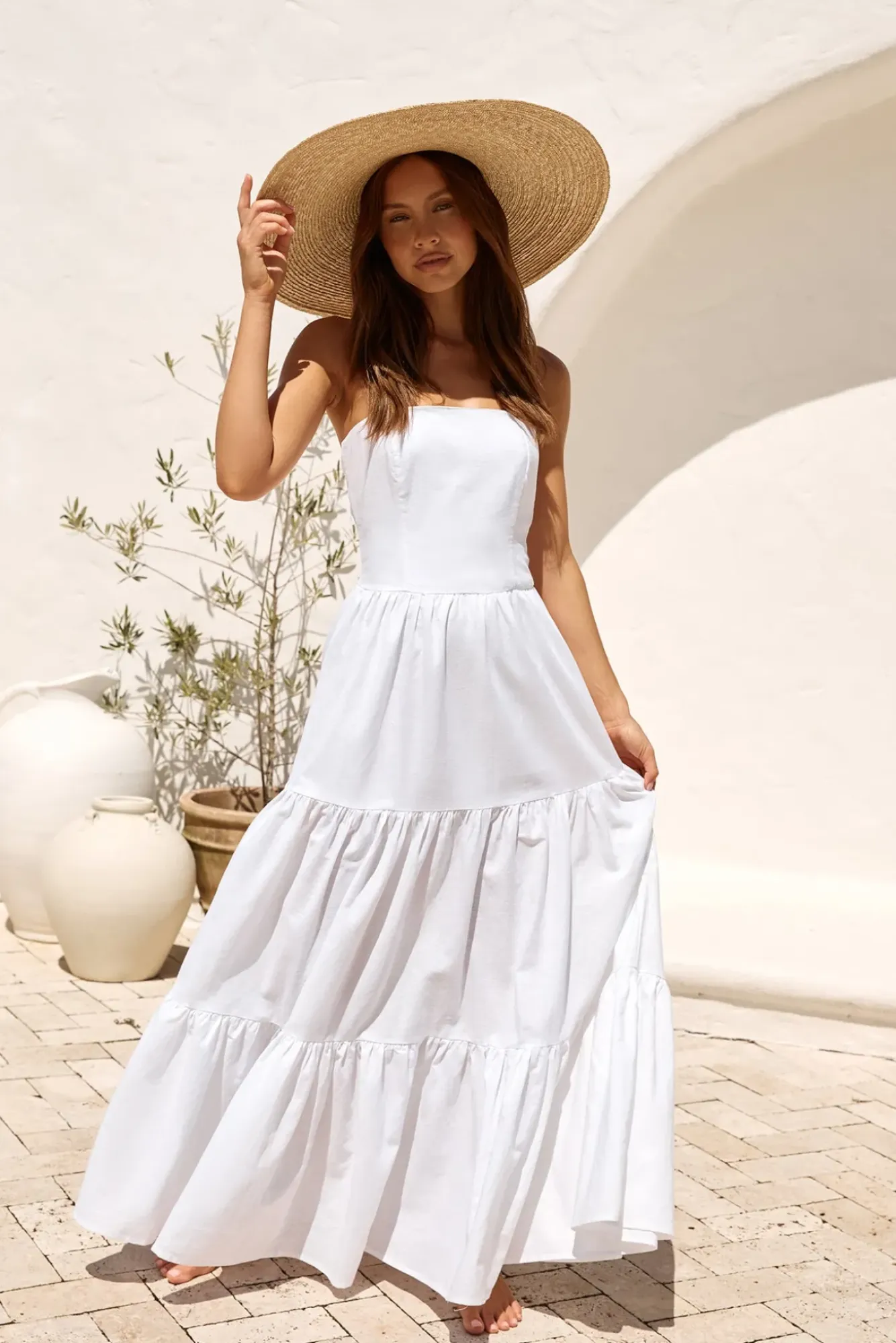 Spring Break Dresses|Brunch Dresses>Seven Wonders Bristol Maxi Dress White