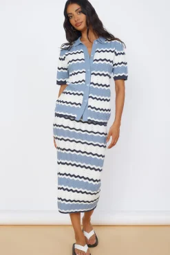 Skirts|Skirt And Top Sets>Seven Wonders Caprice Midi Skirt Steel