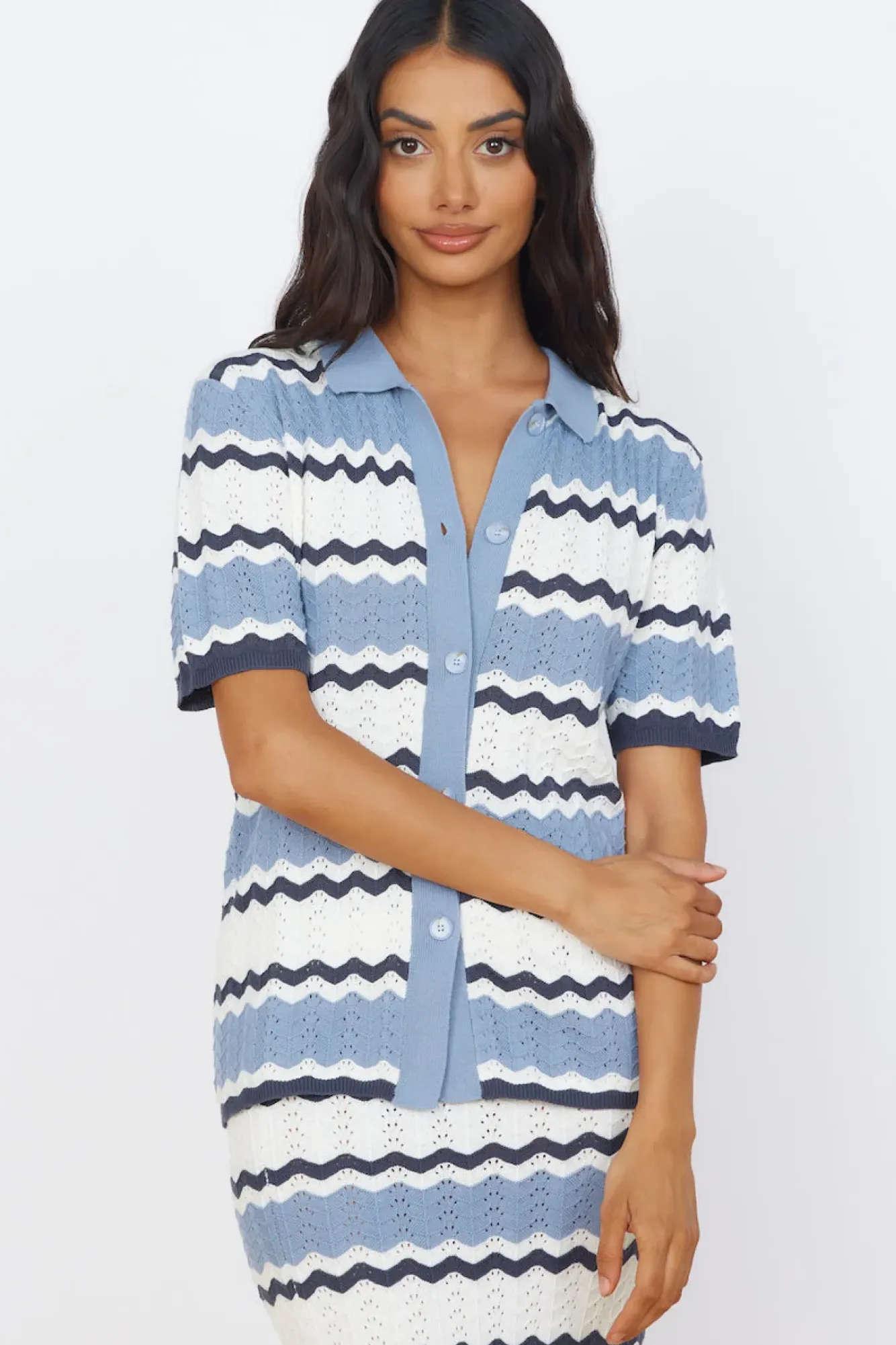 Shirts|Cropped>Seven Wonders Caprice Top Steel