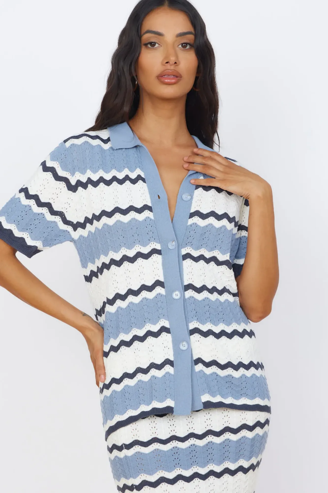 Shirts|Cropped>Seven Wonders Caprice Top Steel