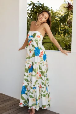 Spring Break Dresses|Bump Friendly>Seven Wonders Daria Maxi Dress White Floral