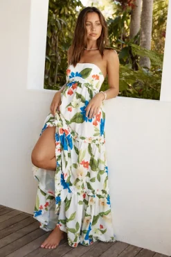 Spring Break Dresses|Bump Friendly>Seven Wonders Daria Maxi Dress White Floral