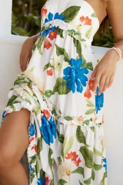 Spring Break Dresses|Bump Friendly>Seven Wonders Daria Maxi Dress White Floral