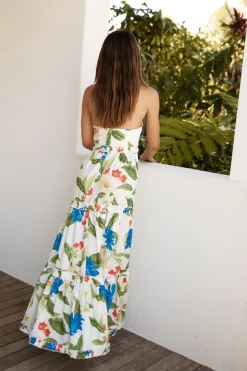 Spring Break Dresses|Bump Friendly>Seven Wonders Daria Maxi Dress White Floral