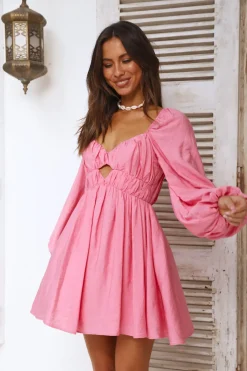 Spring Break Dresses|Date Night Dresses>Seven Wonders Freya L/S Dress Bubblegum