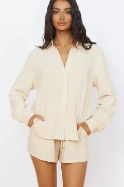 Shirts|Long Sleeve>Seven Wonders Kiana Shirt Sand
