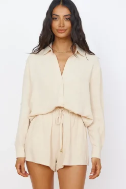 Shirts|Long Sleeve>Seven Wonders Kiana Shirt Sand
