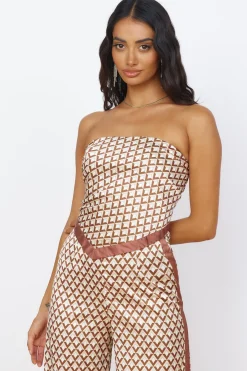 Strapless|Cropped>Seven Wonders Milani Scarf Top Chocolate