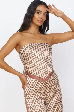 Strapless|Cropped>Seven Wonders Milani Scarf Top Chocolate
