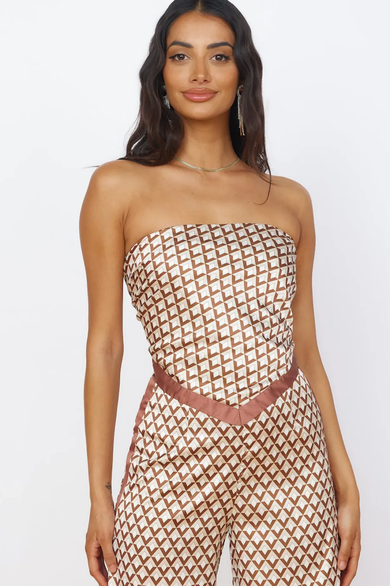 Strapless|Cropped>Seven Wonders Milani Scarf Top Chocolate