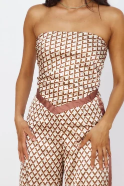 Strapless|Cropped>Seven Wonders Milani Scarf Top Chocolate