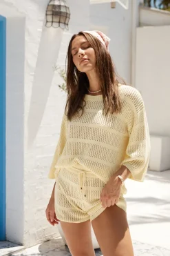 T-Shirts|Long Sleeve>Seven Wonders Samia Top Lemon