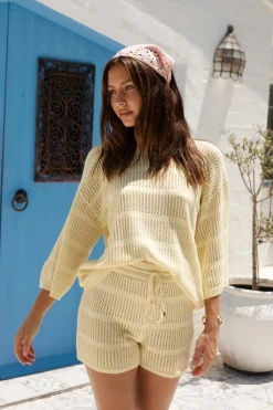T-Shirts|Long Sleeve>Seven Wonders Samia Top Lemon