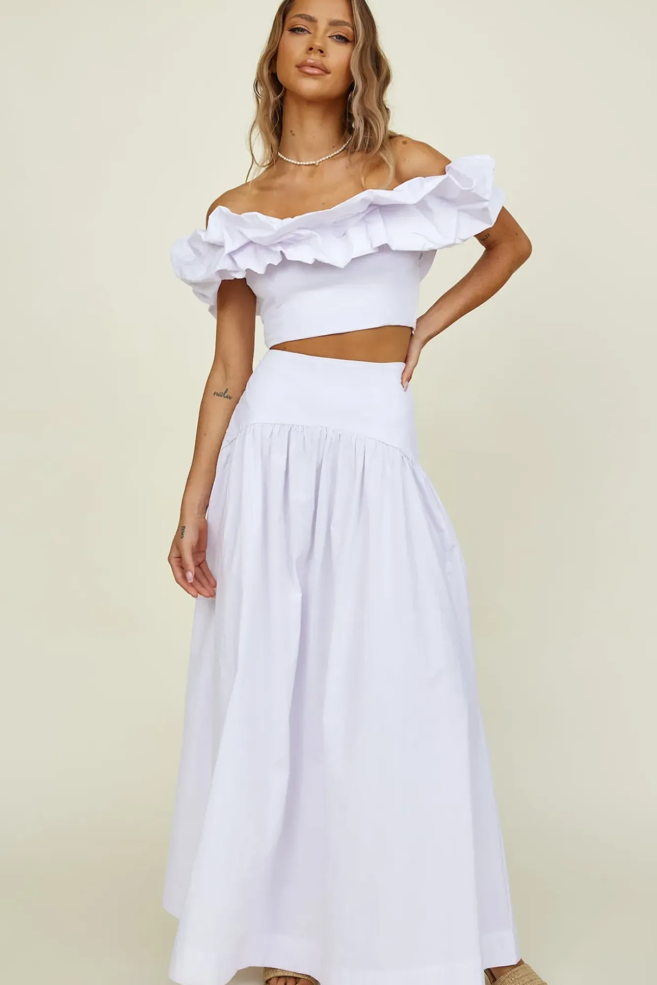 Skirts|Skirt And Top Sets>Seven Wonders Savannah Maxi Skirt White