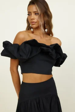Cropped>Seven Wonders Savannah Top Black