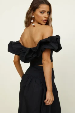 Cropped>Seven Wonders Savannah Top Black