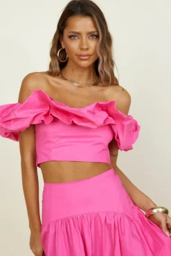 Cropped>Seven Wonders Savannah Top Fuchsia