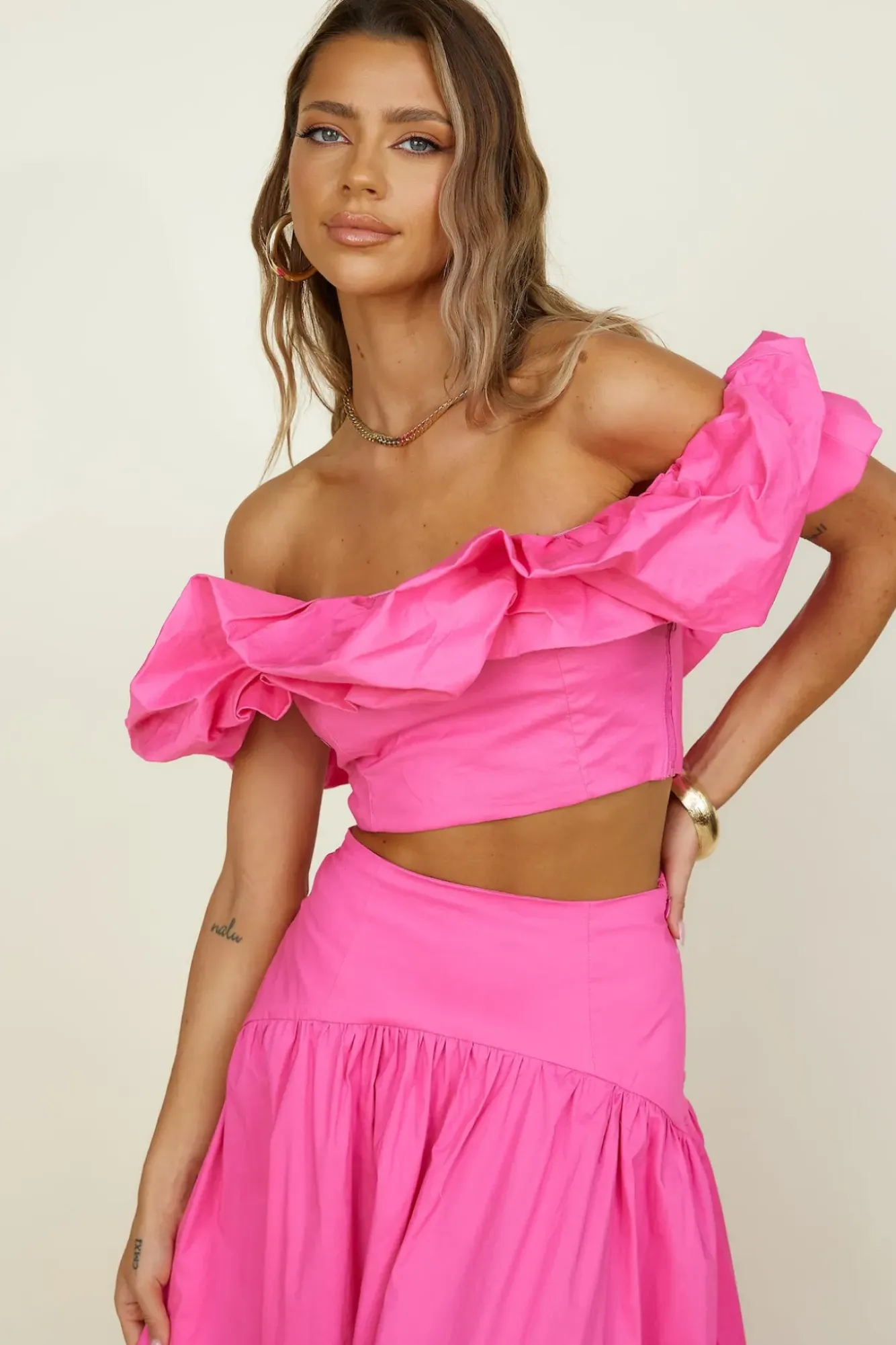Cropped>Seven Wonders Savannah Top Fuchsia