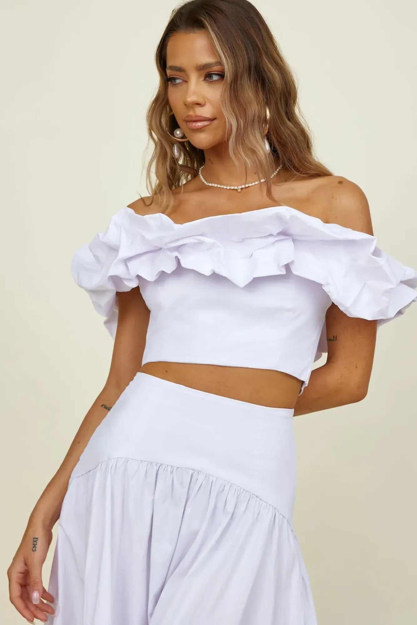 Cropped>Seven Wonders Savannah Top White