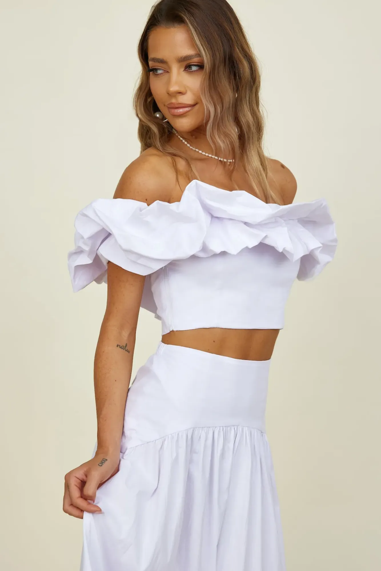 Cropped>Seven Wonders Savannah Top White