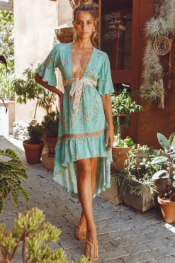 Spring Break Dresses|Casual Dresses>Hello Molly Shine Forever Midi Dress Green