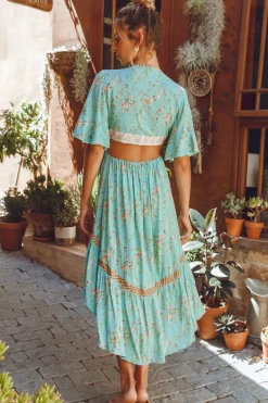 Spring Break Dresses|Casual Dresses>Hello Molly Shine Forever Midi Dress Green