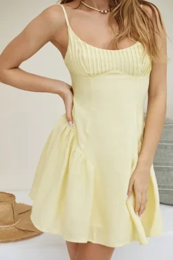 Vacation Dresses|Spring Break Dresses>Hello Molly Shine For You Mini Dress Yellow