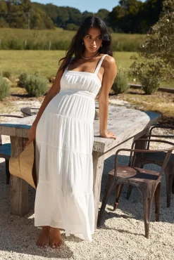 Vacation Dresses|Spring Break Dresses>Hello Molly Shooting Stars Maxi Dress White