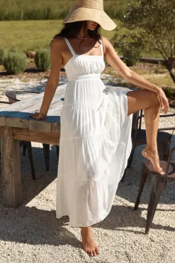 Vacation Dresses|Spring Break Dresses>Hello Molly Shooting Stars Maxi Dress White