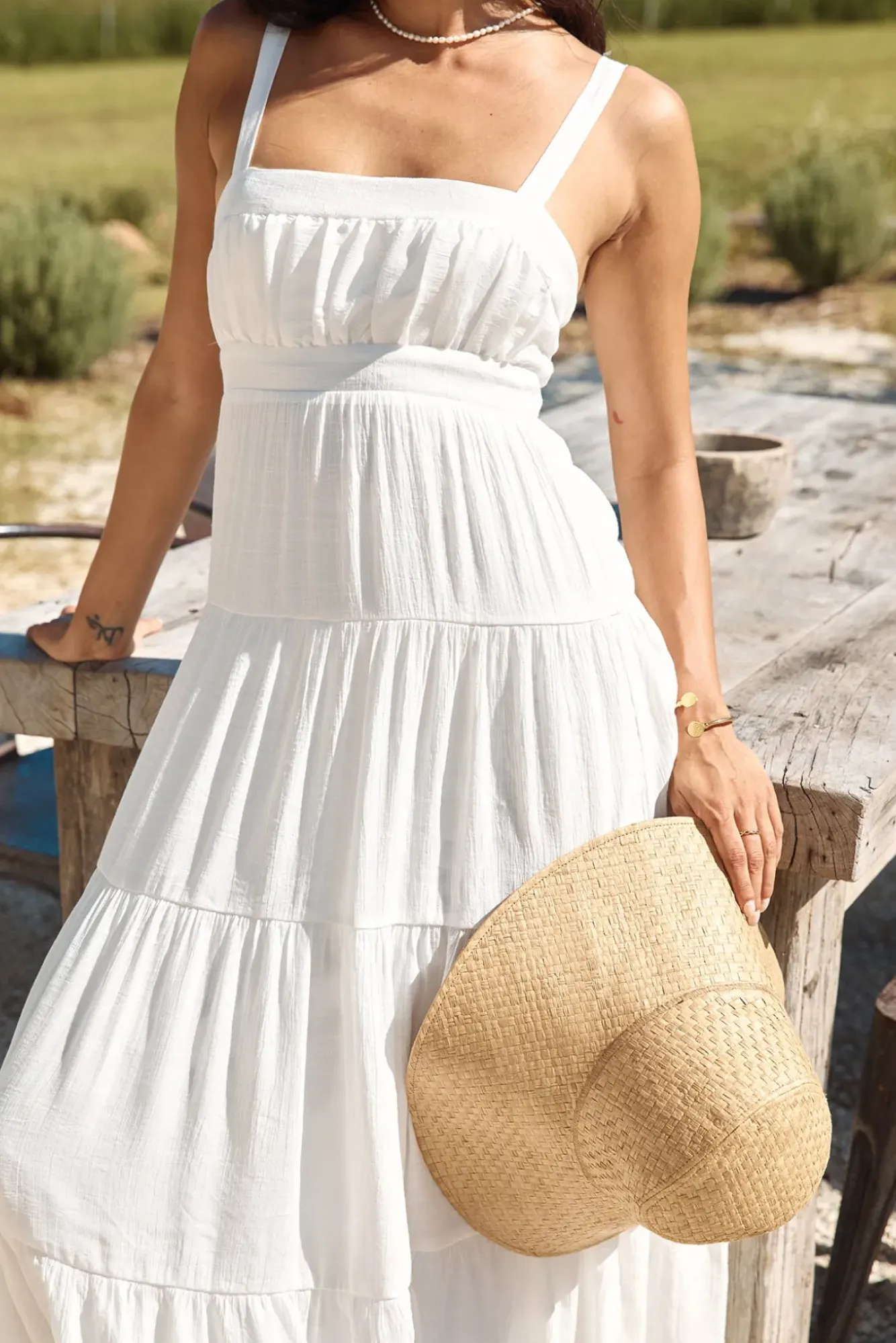 Vacation Dresses|Spring Break Dresses>Hello Molly Shooting Stars Maxi Dress White