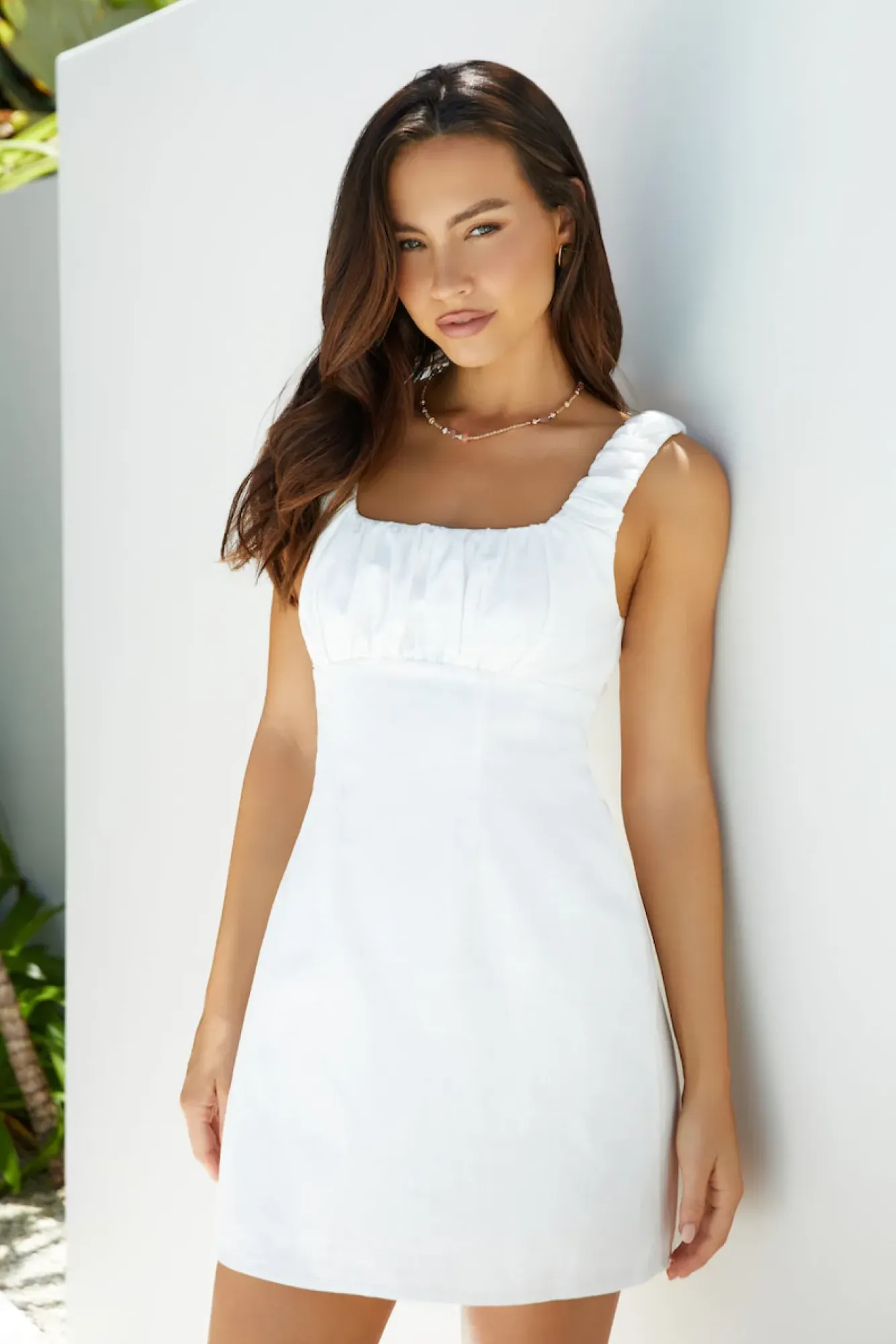 Vacation Dresses|Brunch Dresses>Hello Molly Short and Sweet Mini Dress White
