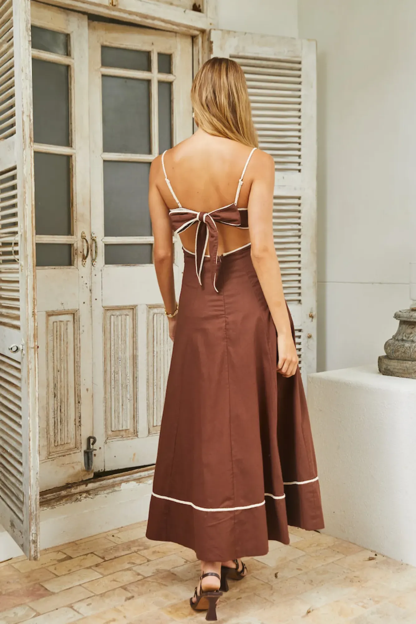 Wedding Guest Dresses|Cocktail Dresses>Hello Molly Sienna Breeze Maxi Dress Chocolate Beige