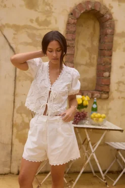 Two-Piece Shorts Set>Hello Molly Sienna Lee Set White