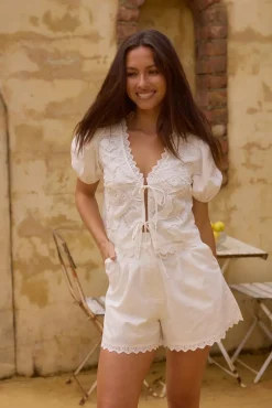 Two-Piece Shorts Set>Hello Molly Sienna Lee Set White