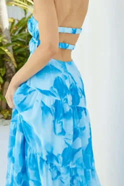 Wedding Guest Dresses|Cocktail Dresses>Hello Molly Sienna Strapless Maxi Dress Blue