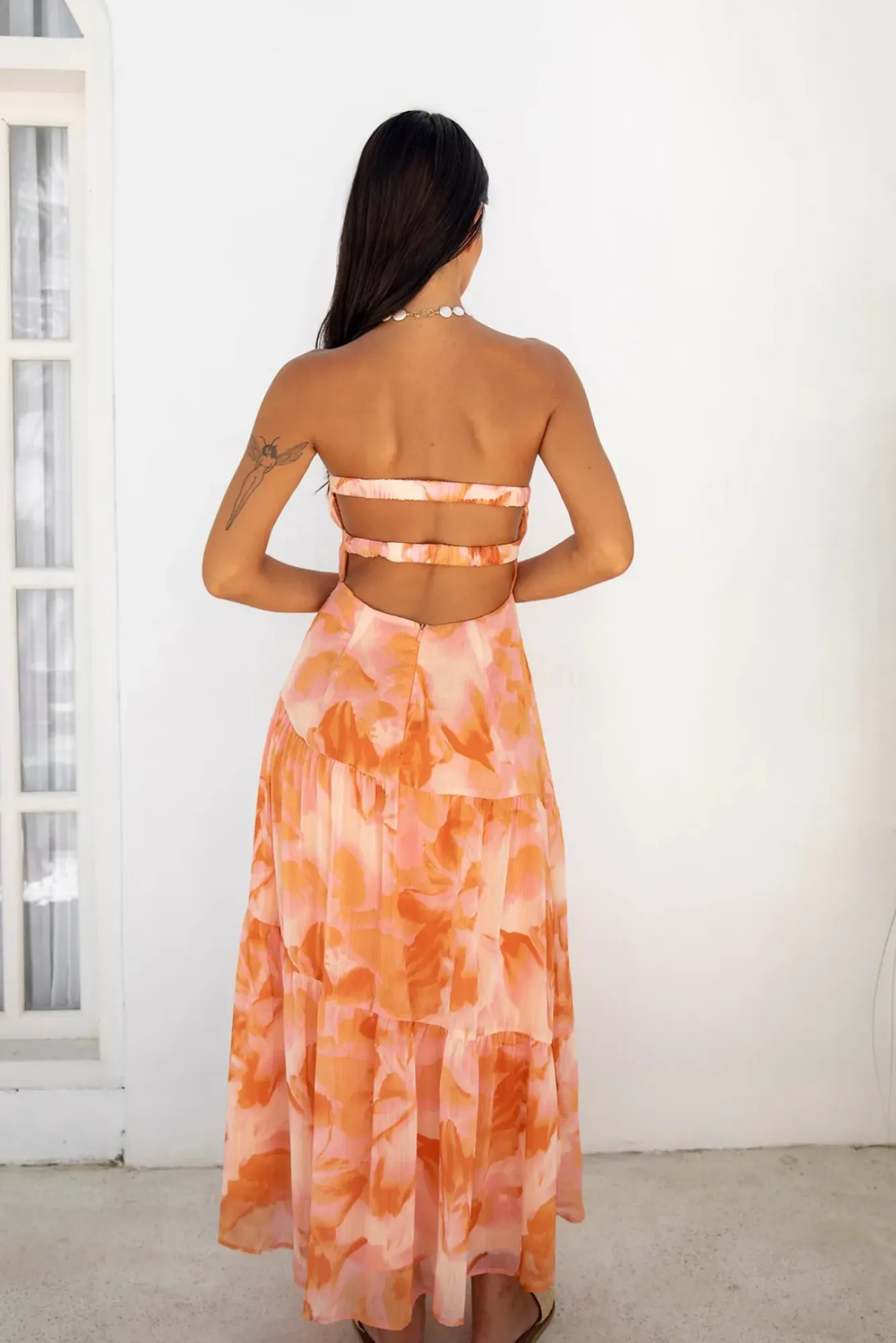 Wedding Guest Dresses|Cocktail Dresses>Hello Molly Sienna Strapless Maxi Dress Orange