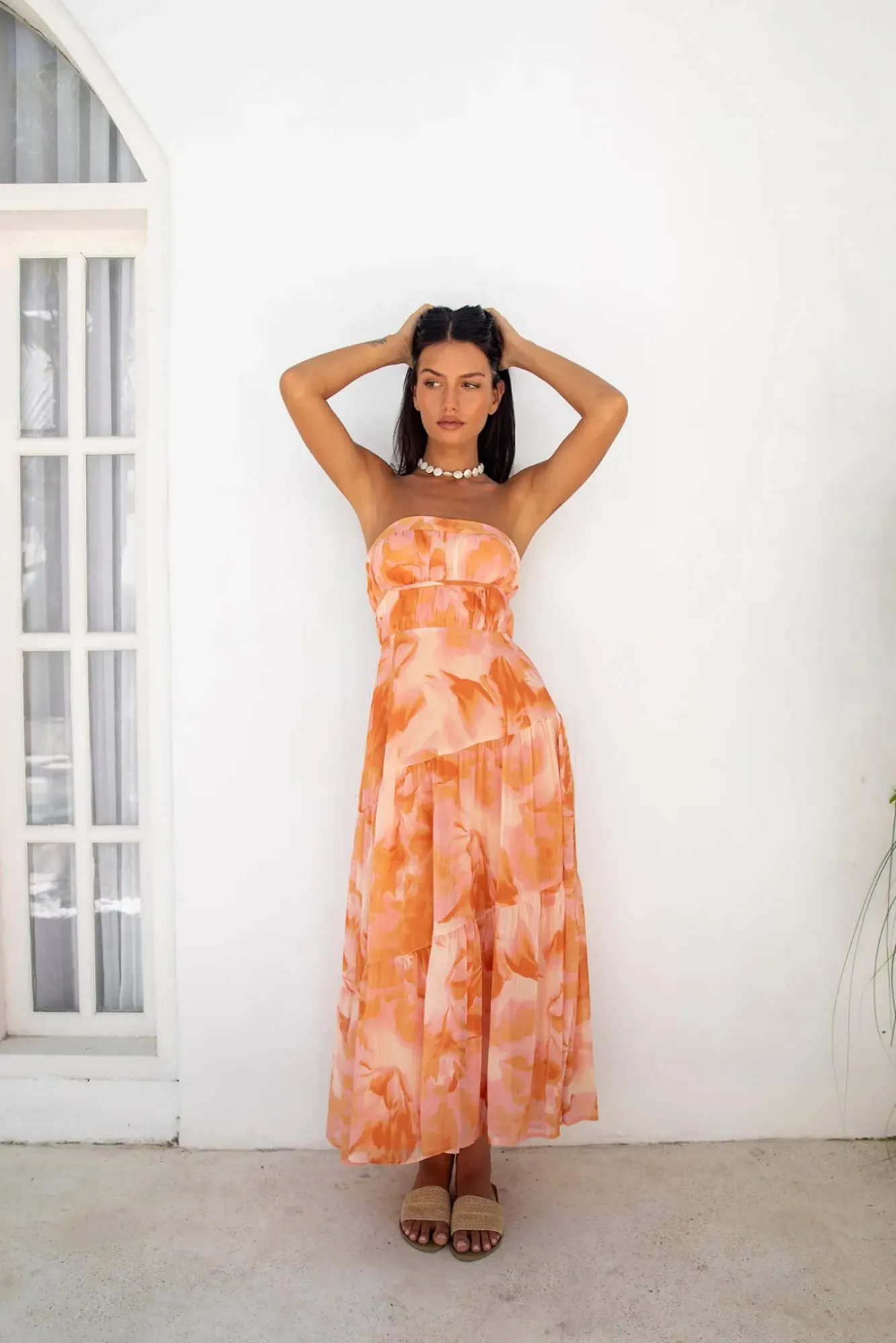 Wedding Guest Dresses|Cocktail Dresses>Hello Molly Sienna Strapless Maxi Dress Orange