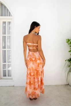 Wedding Guest Dresses|Cocktail Dresses>Hello Molly Sienna Strapless Maxi Dress Orange