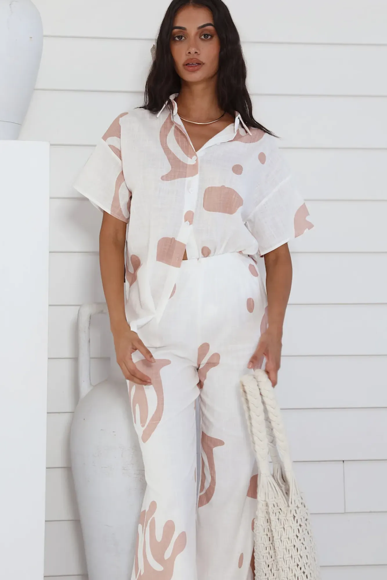 Pants|Two-Piece Pants Set>Hello Molly Simply Sweet Set Beige