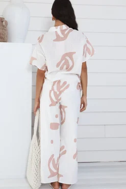 Pants|Two-Piece Pants Set>Hello Molly Simply Sweet Set Beige