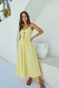 Wedding Guest Dresses|Cocktail Dresses>Hello Molly Sincerely True Maxi Dress Yellow
